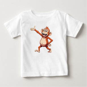Camiseta De Bebé Personaje de mono haciendo gestos y sonriendo