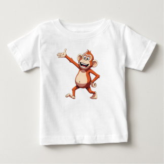 Camiseta De Bebé Personaje de mono haciendo gestos y sonriendo