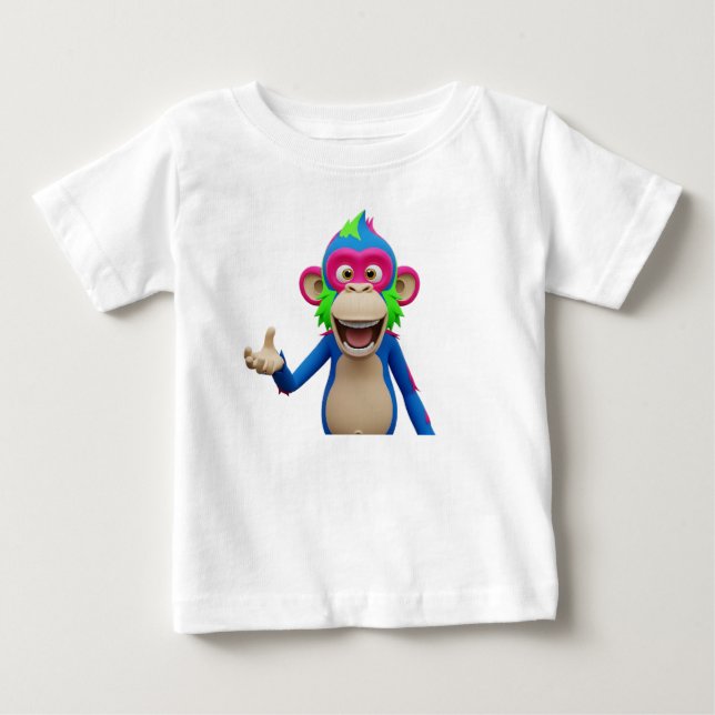Camiseta De Bebé Personaje de mono riendo (Anverso)