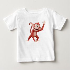 Camiseta De Bebé Personaje de mono saludando con la mano