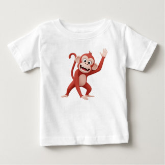 Camiseta De Bebé Personaje de mono saludando con la mano
