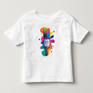 Camiseta De Bebé Personaje de Pincel Adorable con Salpicaduras de P