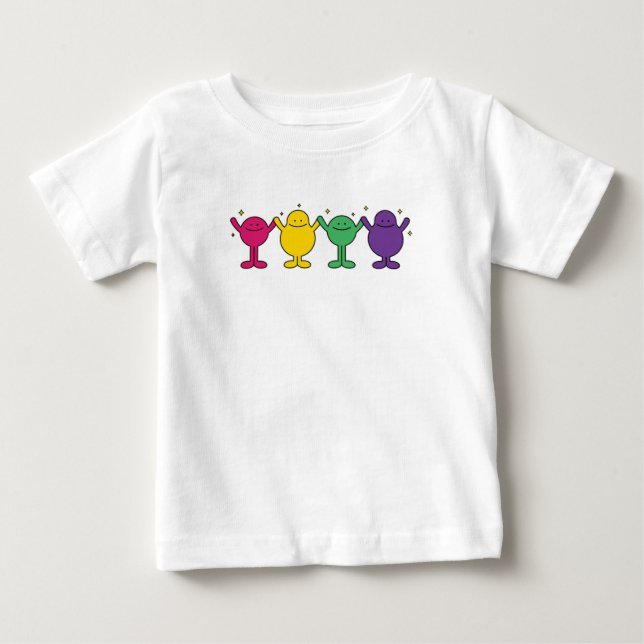 Camiseta De Bebé Personajes de Happy Unity (Anverso)