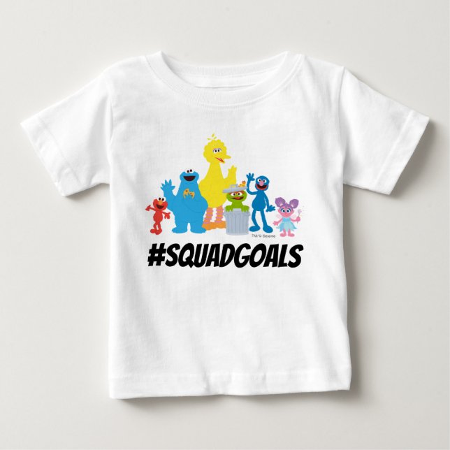 Camiseta De Bebé Personajes de la Calle Sésamo | #SQUADGOALS (Anverso)