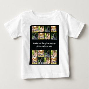 Camiseta De Bebé Personalice el collage de fotos y envíe mensajes d