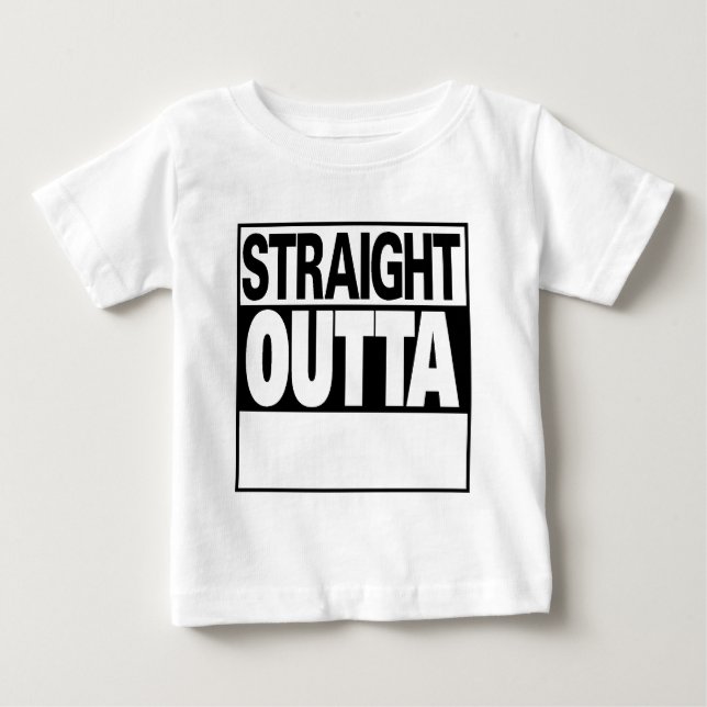 Camiseta De Bebé personalice el outta recto (Anverso)
