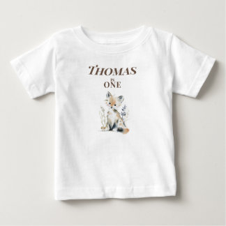 Camiseta De Bebé Personalised Fox 1st Birthday 