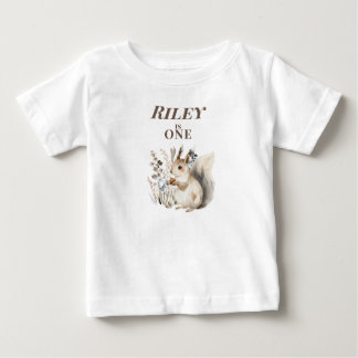 Camiseta De Bebé Personalised Squirrel 1st Birthday  Baby T-Shirt