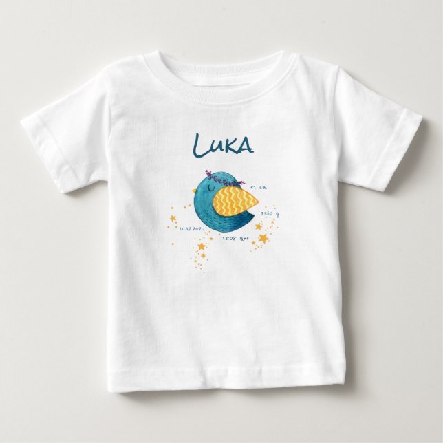 Camiseta De Bebé Personalisiertes Geburtsdaten Baby T-shirt (Anverso)