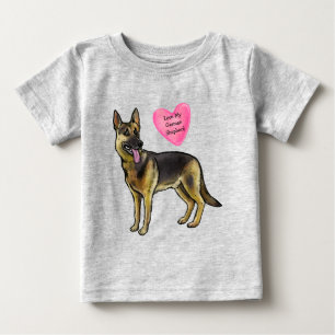 Camiseta De Bebé Personaliza Ama a Mi Perro Pastor Alemán Mascota