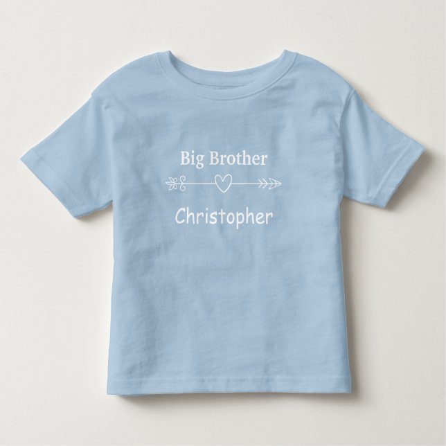 Camiseta De Bebé Personaliza Blue Big Brother Arrow Heart Boho (Anverso)