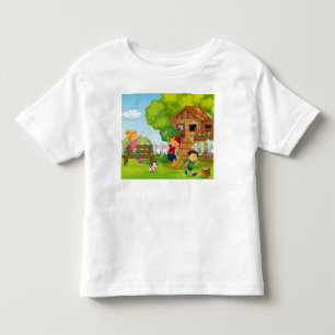 Camiseta De Bebé Personaliza Cachorro de Juego de Cartoon de Patio