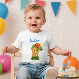 Camiseta De Bebé Personaliza el niño león de cumpleaños