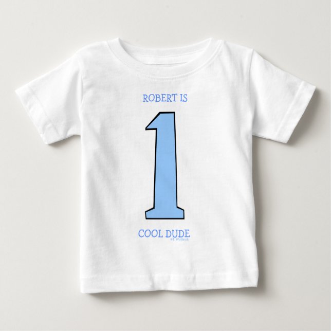 Camiseta De Bebé Personaliza el primer bebé de cumpleaños divertido (Anverso)