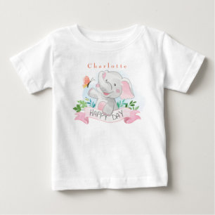 Camiseta De Bebé Personaliza Elefante Juega al Aire Libre con Marip