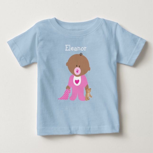 Camiseta De Bebé Personaliza este Tee de Bebé Rosa One Piece (Anverso)