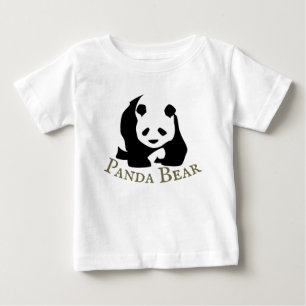Camiseta De Bebé Personaliza la camiseta del bebé panda blanco negr