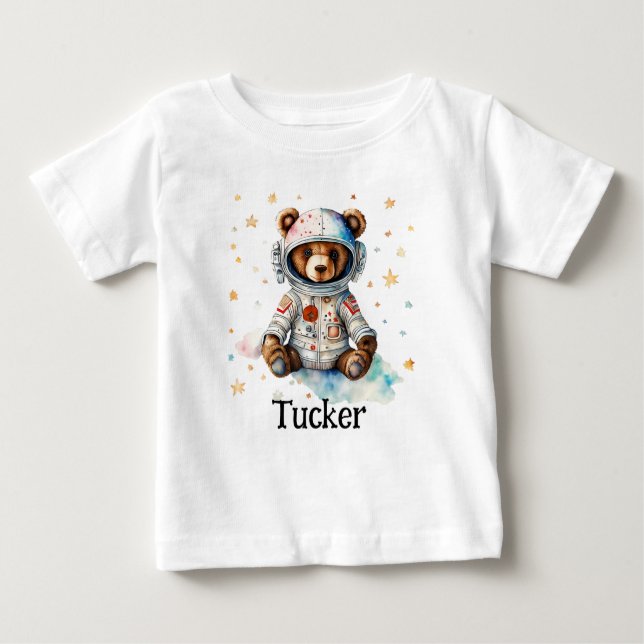 Camiseta De Bebé Personaliza la ropa de niños con Astronauta Oso (Anverso)