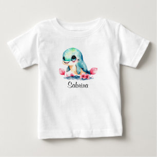 Camiseta De Bebé Personaliza Niño Bebé Delfín Acuarela
