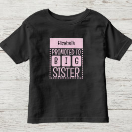 Camiseta De Bebé Personaliza nombre hermana mayor rosa
