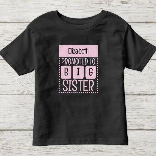 Camiseta De Bebé Personaliza nombre hermana mayor rosa