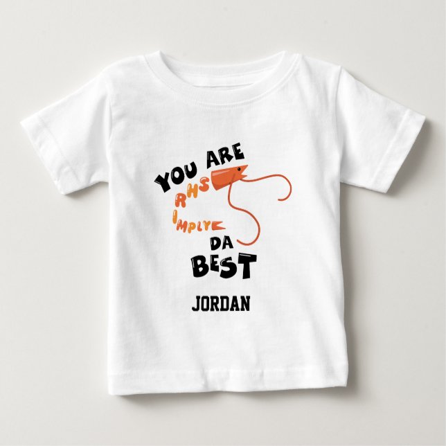 Camiseta De Bebé Personaliza que eres Shrimply Da Best (Anverso)