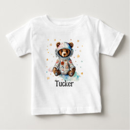 Camiseta De Bebé Personaliza Ropa de Niños Astronauta Oso