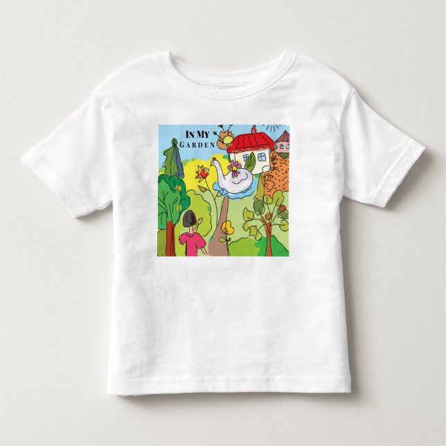 Camiseta De Bebé Personaliza un dibujo animado en mi jardín (Anverso)