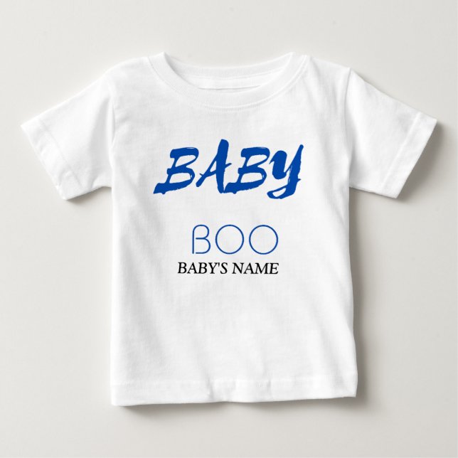 Camiseta De Bebé Personalizable Baby Boo Diseño de texto cómodo (Anverso)