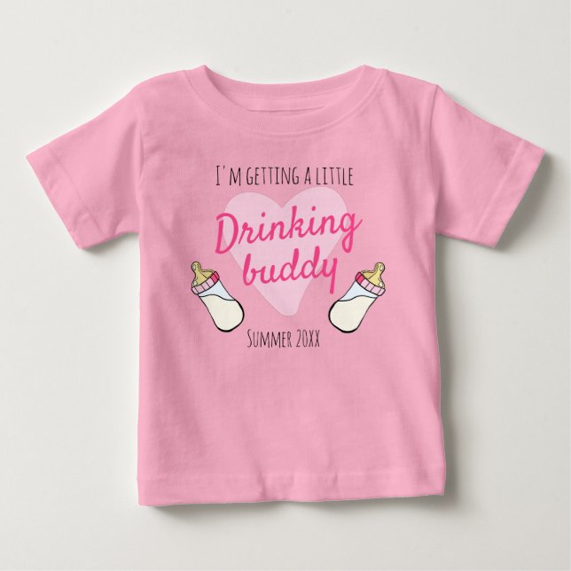 Camiseta De Bebé Personalizable Big Sister reveal (Anverso)