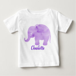 Camiseta De Bebé Personalizable de impresión de elefante de color a