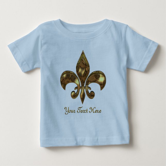 Camiseta De Bebé Personalizable Fleur-de-lis para el bebé (Anverso)
