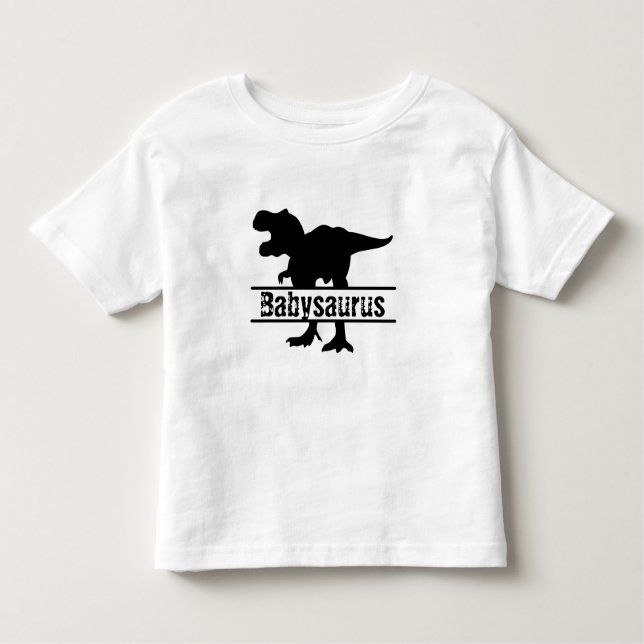 Camiseta De Bebé personalizable fresco babysaurus Familia Dinosaur (Anverso)