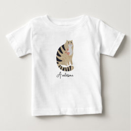 Camiseta De Bebé Personalizable Gracioso Cute Sonriente Cat Baby Bi