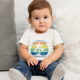 Camiseta De Bebé Personalizable Isla Tropical Palm Trees Cute