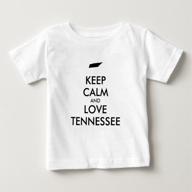 Camiseta De Bebé Personalizable MANTENER CALMA Y AMAR A TENNESSEE (Anverso)