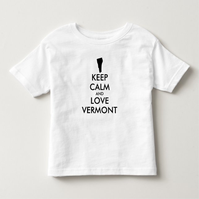 CAMISETA DE BEBÉ PERSONALIZABLE MANTENER CALMA Y AMAR VERMONT (Anverso)