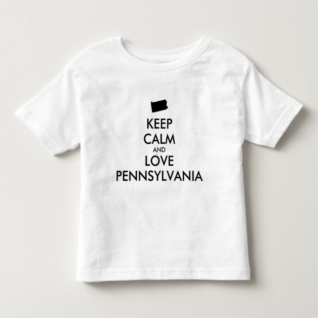 Camiseta De Bebé Personalizable MANTENER LA CALMA Y AMAR A PENNSYLV (Anverso)