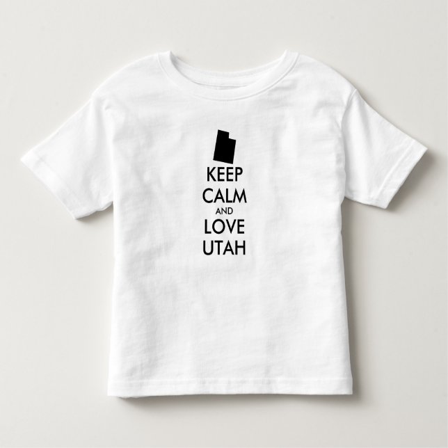 Camiseta De Bebé Personalizable MANTENER LA CALMA Y AMAR A UTAH (Anverso)
