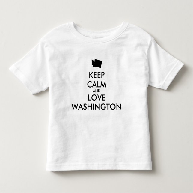 Camiseta De Bebé Personalizable MANTENER LA CALMA Y AMAR A WASHINGT (Anverso)