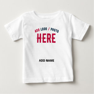 CAMISETA DE BEBÉ PERSONALIZABLE MODERNO ESTILO BLANCO VERIFICADO MA