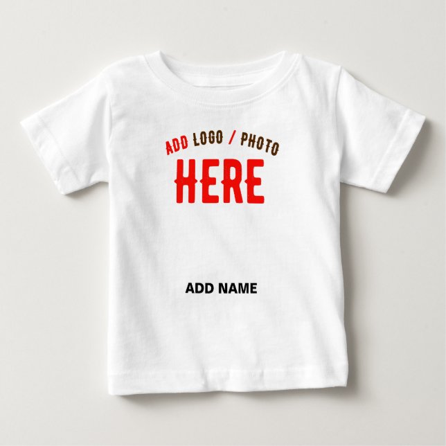 CAMISETA DE BEBÉ PERSONALIZABLE MODERNO ESTILO BLANCO VERIFICADO MA (Anverso)