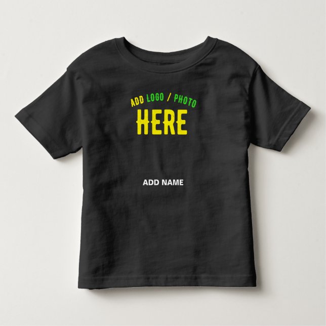 CAMISETA DE BEBÉ PERSONALIZABLE MODERNO ESTILO NEGRO VERIFICADO MAR (Anverso)