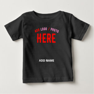 CAMISETA DE BEBÉ PERSONALIZABLE MODERNO ESTILO NEGRO VERIFICADO MAR