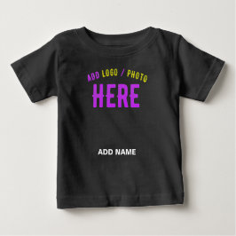 CAMISETA DE BEBÉ PERSONALIZABLE MODERNO ESTILO NEGRO VERIFICADO MAR