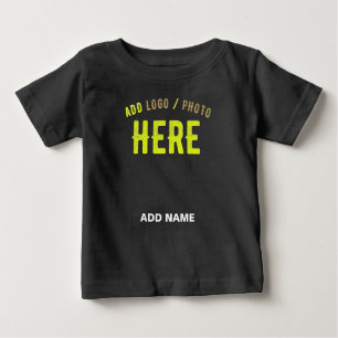 CAMISETA DE BEBÉ PERSONALIZABLE MODERNO ESTILO NEGRO VERIFICADO MAR