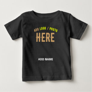 CAMISETA DE BEBÉ PERSONALIZABLE MODERNO ESTILO NEGRO VERIFICADO MAR