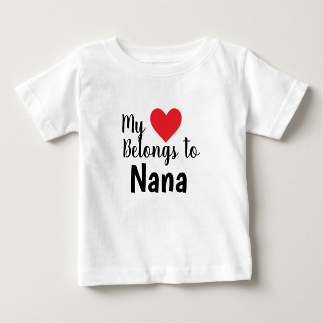 Camiseta De Bebé PERSONALIZABLE que mi corazón te pertenece (Anverso)