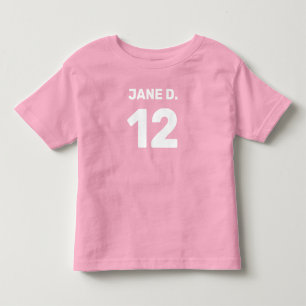Camiseta De Bebé Personalizable rosa (diseño delantero y trasero) i