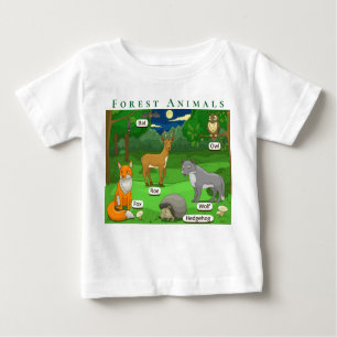 Camiseta De Bebé Personalización de animales forestales venados Fox
